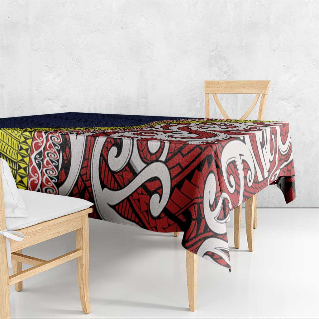 Aotearoa and Niue Tablecloth Hiapo Maori Stylized Koru LT03 - Polynesian Pride