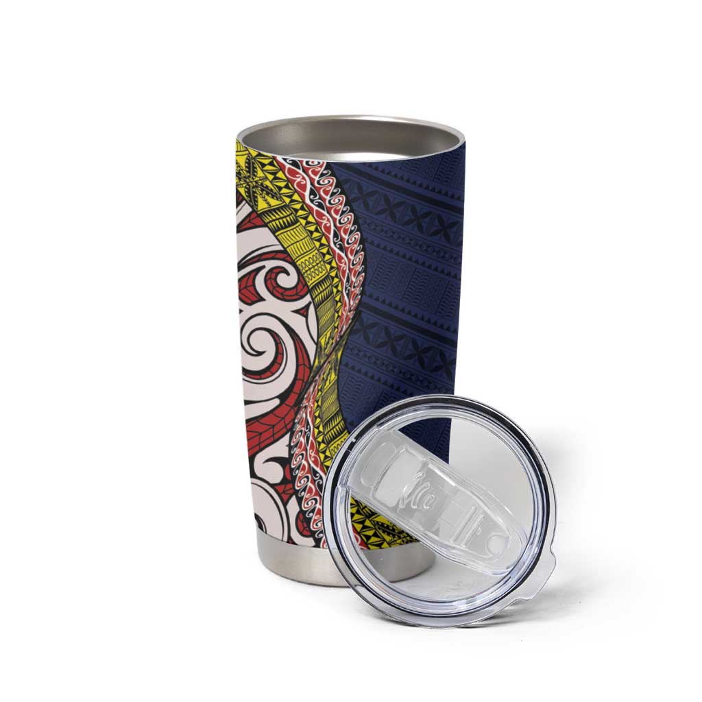 Aotearoa and Niue Tumbler Cup Hiapo Maori Stylized Koru LT03 - Polynesian Pride