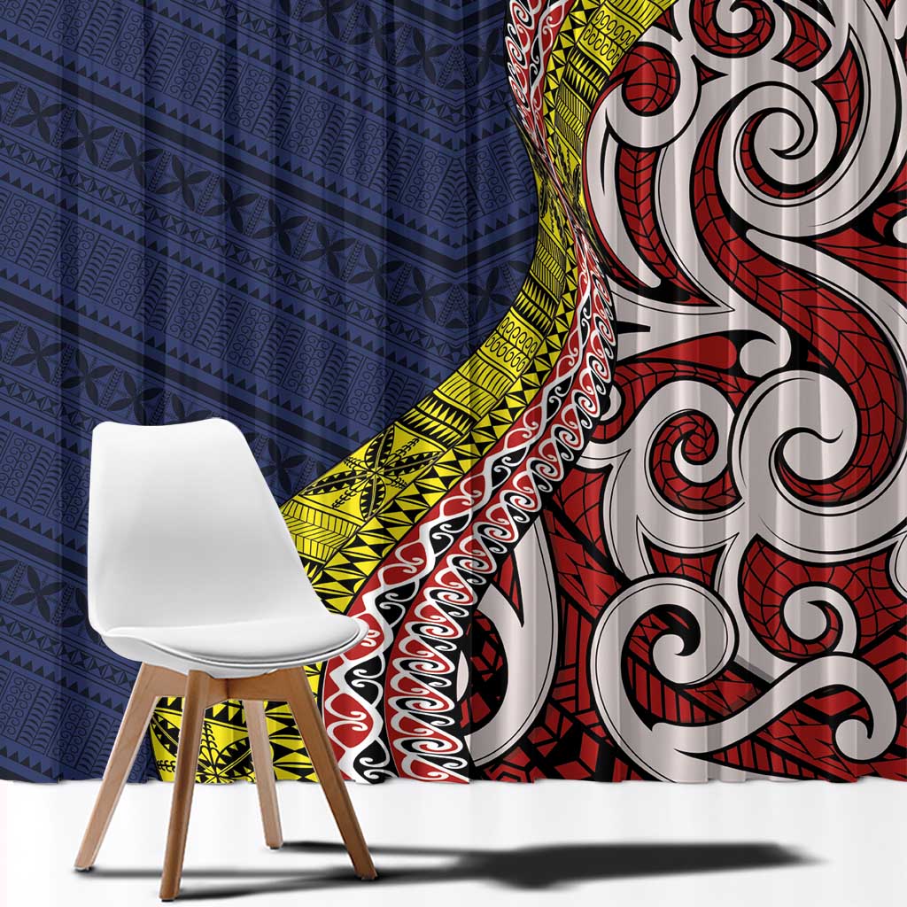 Aotearoa and Niue Window Curtain Hiapo Maori Stylized Koru LT03 - Polynesian Pride