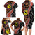 Aotearoa and Australia Family Matching Long Sleeve Bodycon Dress and Hawaiian Shirt Maori Koru Ferns With Aboriginal Kangaroo