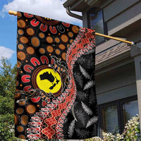 Aotearoa and Australia Garden Flag Maori Koru Ferns With Aboriginal Kangaroo LT03 - Polynesian Pride