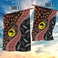 Aotearoa and Australia Garden Flag Maori Koru Ferns With Aboriginal Kangaroo LT03 - Polynesian Pride