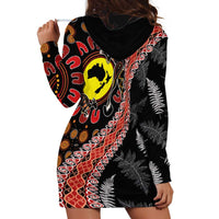 Aotearoa and Australia Hoodie Dress Maori Koru Ferns With Aboriginal Kangaroo LT03 - Polynesian Pride