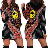 Aotearoa and Australia Hoodie Dress Maori Koru Ferns With Aboriginal Kangaroo LT03 - Polynesian Pride