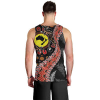 Aotearoa and Australia Men Tank Top Maori Koru Ferns With Aboriginal Kangaroo LT03 - Polynesian Pride