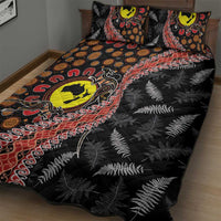 Aotearoa and Australia Quilt Bed Set Maori Koru Ferns With Aboriginal Kangaroo LT03 - Polynesian Pride