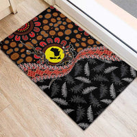 Aotearoa and Australia Rubber Doormat Maori Koru Ferns With Aboriginal Kangaroo LT03 - Polynesian Pride