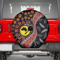 Aotearoa and Australia Spare Tire Cover Maori Koru Ferns With Aboriginal Kangaroo LT03 - Polynesian Pride