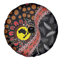 Aotearoa and Australia Spare Tire Cover Maori Koru Ferns With Aboriginal Kangaroo LT03 - Polynesian Pride
