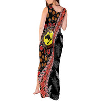 Aotearoa and Australia Tank Maxi Dress Maori Koru Ferns With Aboriginal Kangaroo LT03 - Polynesian Pride