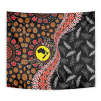 Aotearoa and Australia Tapestry Maori Koru Ferns With Aboriginal Kangaroo