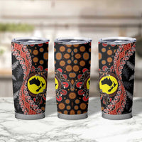 Aotearoa and Australia Tumbler Cup Maori Koru Ferns With Aboriginal Kangaroo LT03 - Polynesian Pride