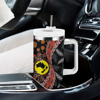 Aotearoa and Australia Tumbler With Handle Maori Koru Ferns With Aboriginal Kangaroo LT03 - Polynesian Pride