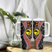 Aotearoa and Australia Tumbler With Handle Maori Koru Ferns With Aboriginal Kangaroo LT03 - Polynesian Pride