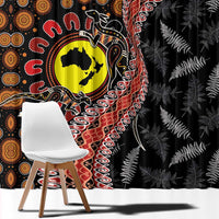 Aotearoa and Australia Window Curtain Maori Koru Ferns With Aboriginal Kangaroo LT03 - Polynesian Pride