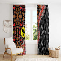 Aotearoa and Australia Window Curtain Maori Koru Ferns With Aboriginal Kangaroo LT03 - Polynesian Pride