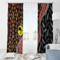 Aotearoa and Australia Window Curtain Maori Koru Ferns With Aboriginal Kangaroo LT03 - Polynesian Pride
