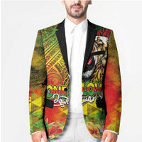 Hawaiian Reggae Blazer Jawaiian One Love-Tribal Tatoos and Rastafari Lion - Polynesian Pride