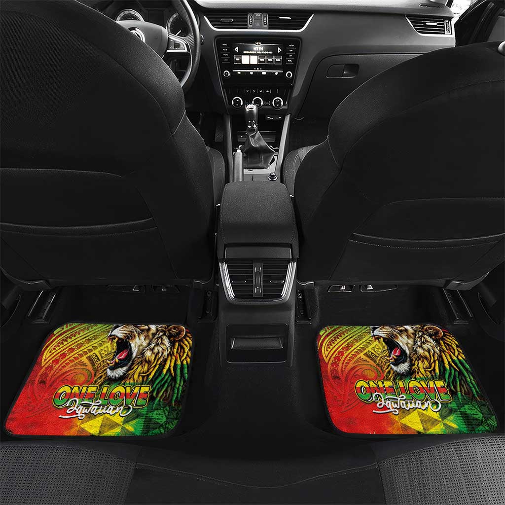 Hawaiian Reggae Car Mats Jawaiian One Love-Tribal Tatoos and Rastafari Lion - Polynesian Pride