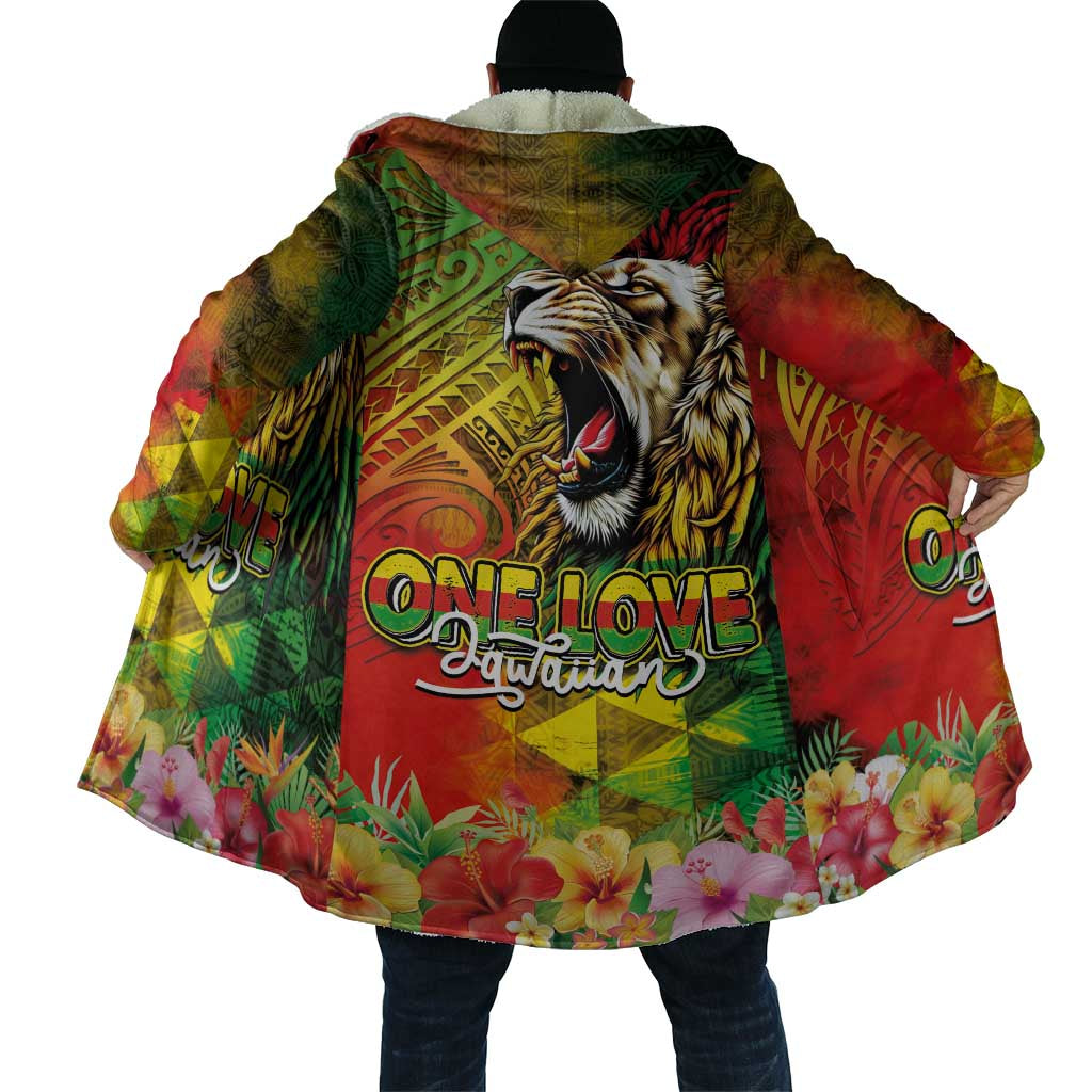 Hawaiian Reggae Cloak Jawaiian One Love-Tribal Tatoos and Rastafari Lion LT03 - Polynesian Pride
