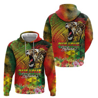 Hawaiian Reggae Hoodie Jawaiian One Love-Tribal Tatoos and Rastafari Lion - Polynesian Pride