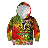 Hawaiian Reggae Kid Hoodie Jawaiian One Love-Tribal Tatoos and Rastafari Lion - Polynesian Pride