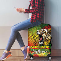 Hawaiian Reggae Luggage Cover Jawaiian One Love-Tribal Tatoos and Rastafari Lion - Polynesian Pride
