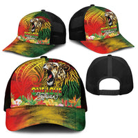 Hawaiian Reggae Mesh Trucker Cap Jawaiian One Love-Tribal Tatoos and Rastafari Lion - Polynesian Pride