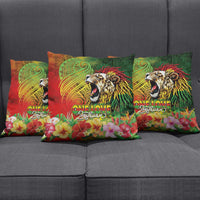 Hawaiian Reggae Pillow Cover Jawaiian One Love-Tribal Tatoos and Rastafari Lion - Polynesian Pride