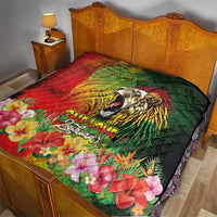 Hawaiian Reggae Quilt Jawaiian One Love-Tribal Tatoos and Rastafari Lion - Polynesian Pride