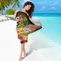 Hawaiian Reggae Sarong Jawaiian One Love-Tribal Tatoos and Rastafari Lion - Polynesian Pride