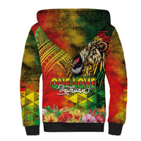 Hawaiian Reggae Sherpa Hoodie Jawaiian One Love-Tribal Tatoos and Rastafari Lion - Polynesian Pride