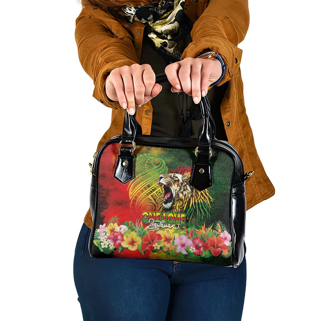 Hawaiian Reggae Shoulder Handbag Jawaiian One Love-Tribal Tatoos and Rastafari Lion LT03 One Size Multicolor - Polynesian Pride