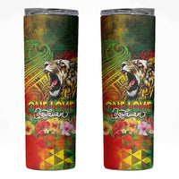 Hawaiian Reggae Skinny Tumbler Jawaiian One Love-Tribal Tatoos and Rastafari Lion - Polynesian Pride