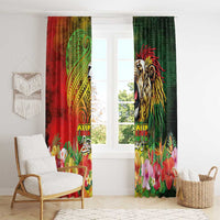 Hawaiian Reggae Window Curtain Jawaiian One Love-Tribal Tatoos and Rastafari Lion - Polynesian Pride