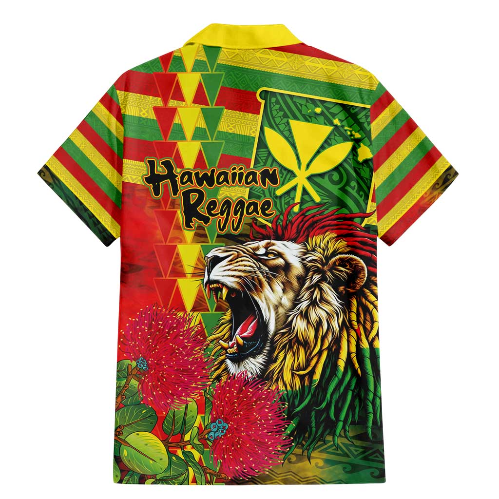 Hawaiian Reggae Family Matching Mermaid Dress and Hawaiian Shirt Kakau Art Motifs with Ohia Lehua and Rastafari Lion - Polynesian Pride