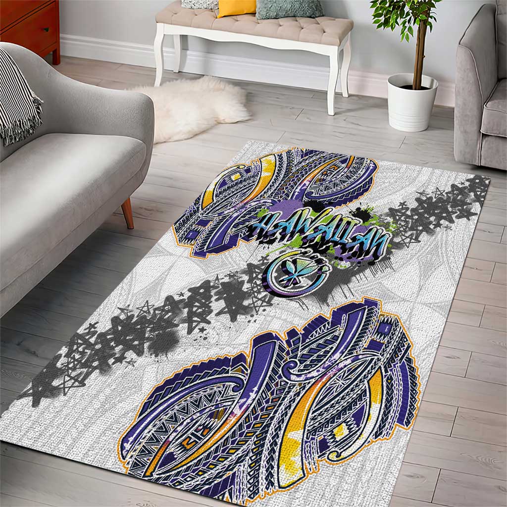 Traditional Art Hawaiian Kakau Tattoos Area Rug Graffiti Style - Polynesian Pride