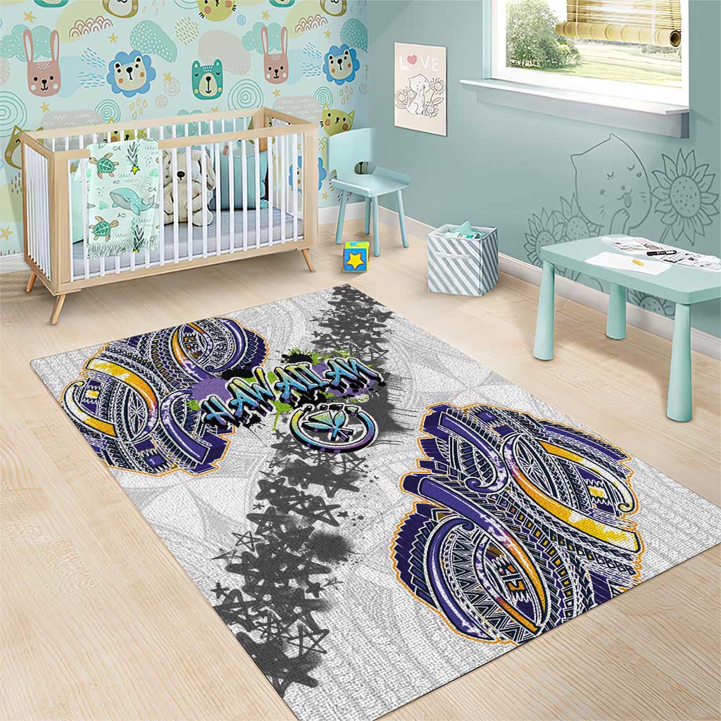 Traditional Art Hawaiian Kakau Tattoos Area Rug Graffiti Style - Polynesian Pride