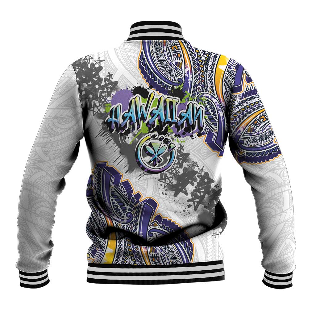 Traditional Art Hawaiian Kakau Tattoos Baseball Jacket Graffiti Style LT03 - Polynesian Pride