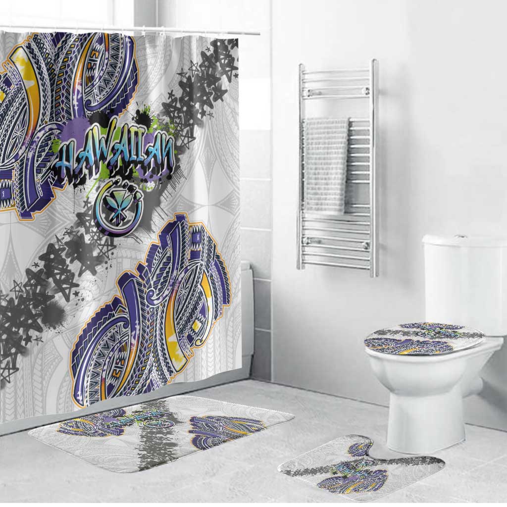 Traditional Art Hawaiian Kakau Tattoos Bathroom Set Graffiti Style - Polynesian Pride