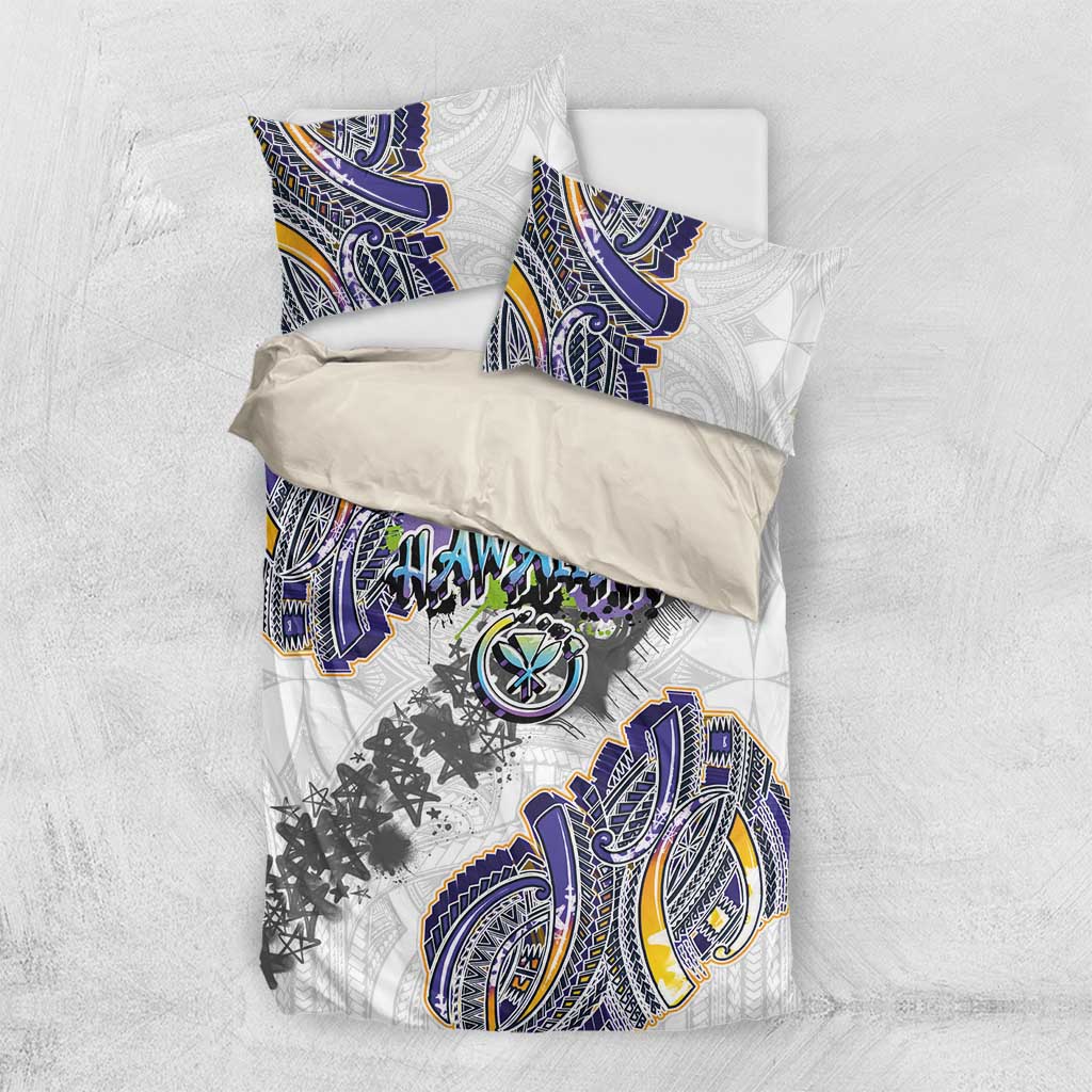 Traditional Art Hawaiian Kakau Tattoos Bedding Set Graffiti Style - Polynesian Pride