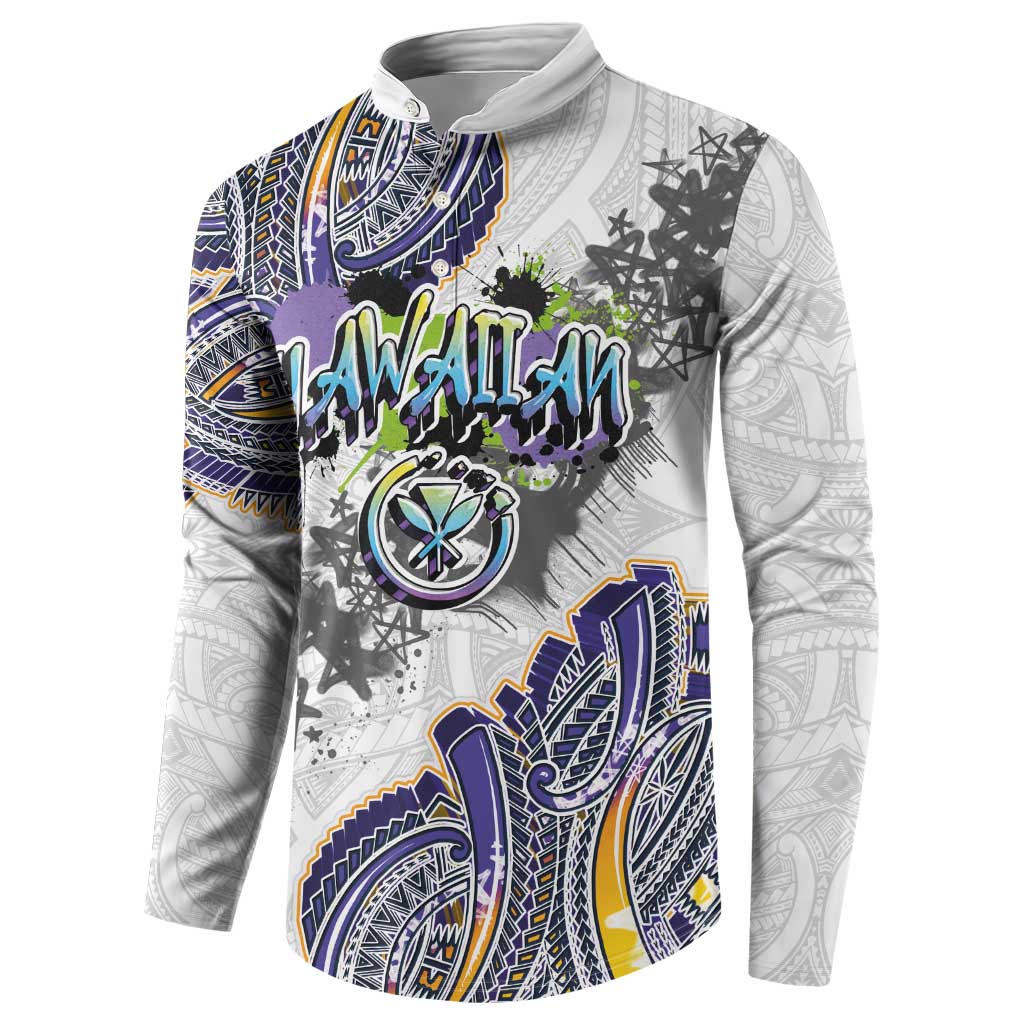 Traditional Art Hawaiian Kakau Tattoos Button Sweatshirt Graffiti Style LT03 - Polynesian Pride