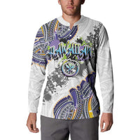 Traditional Art Hawaiian Kakau Tattoos Button Sweatshirt Graffiti Style LT03 - Polynesian Pride