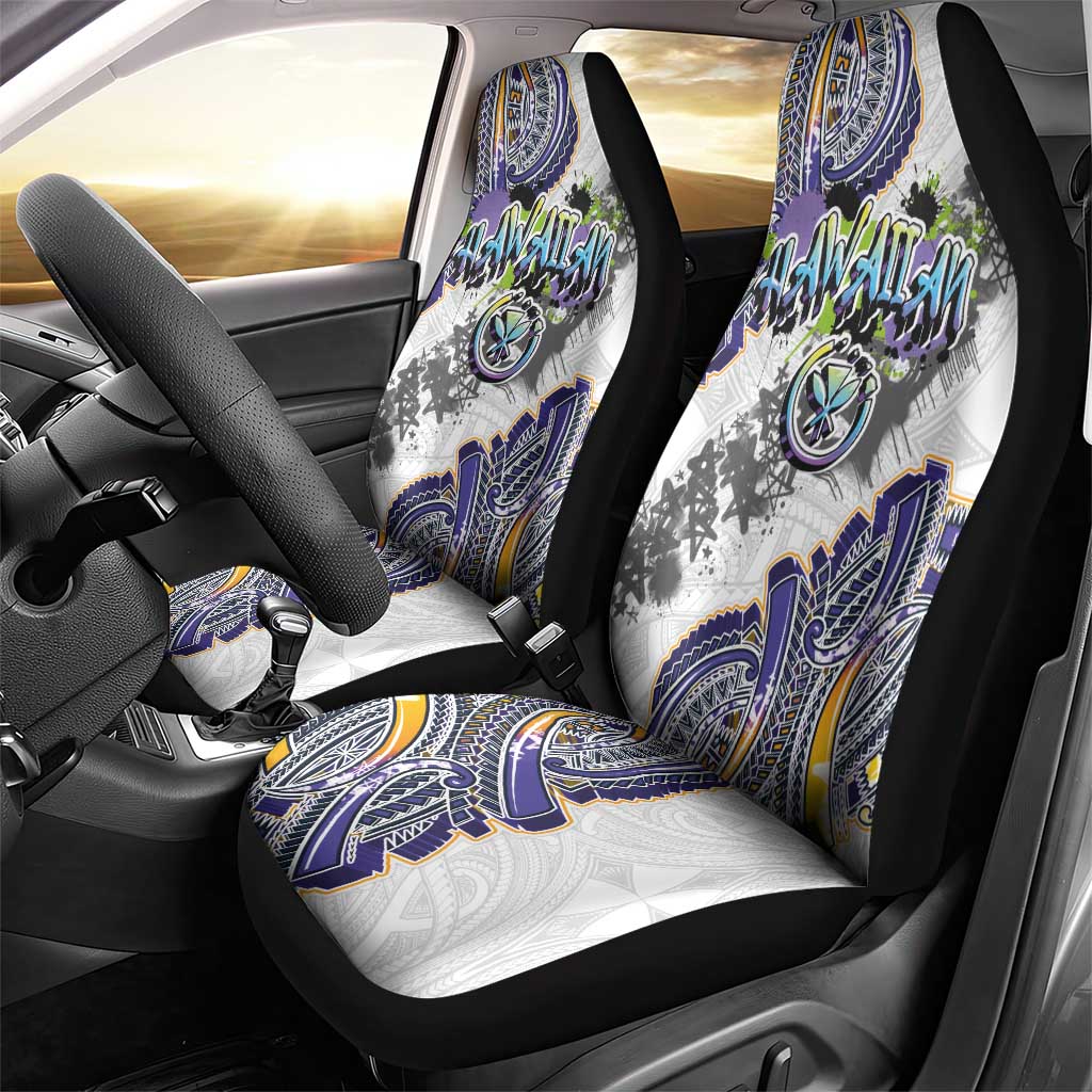 Traditional Art Hawaiian Kakau Tattoos Car Seat Cover Graffiti Style - Polynesian Pride