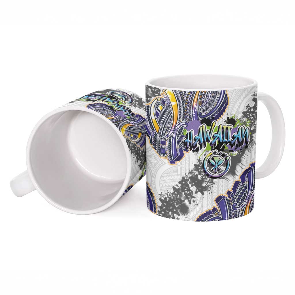 Traditional Art Hawaiian Kakau Tattoos Ceramic Mug Graffiti Style LT03 - Polynesian Pride