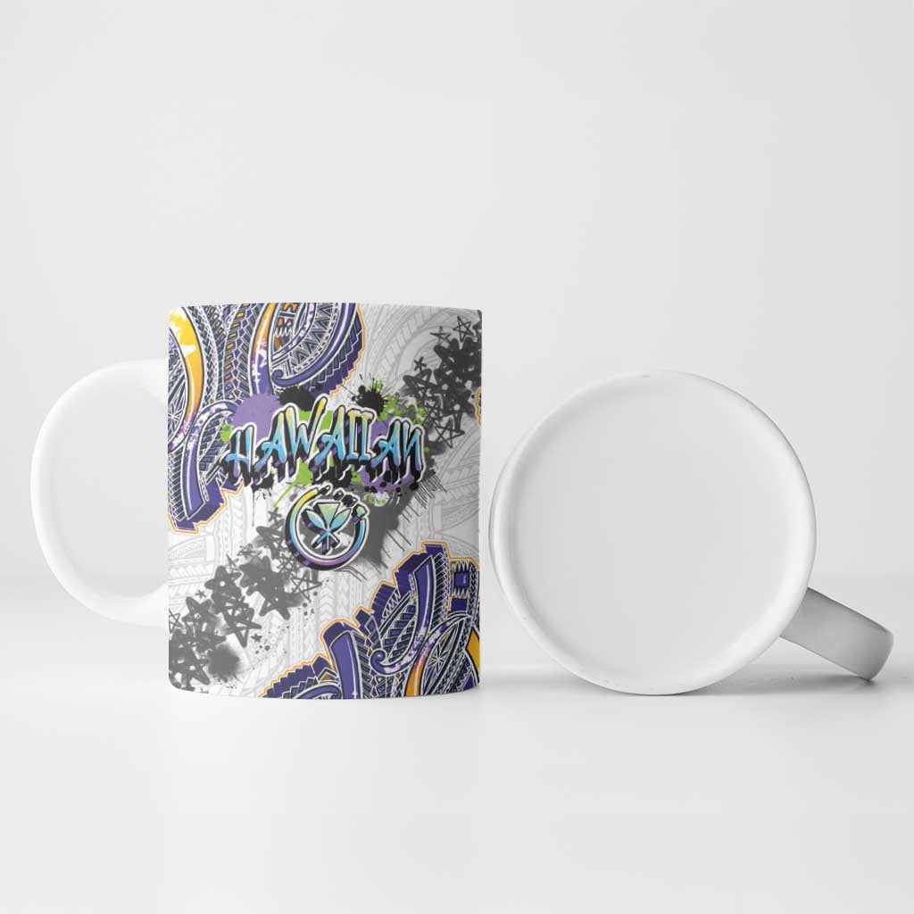 Traditional Art Hawaiian Kakau Tattoos Ceramic Mug Graffiti Style LT03 - Polynesian Pride