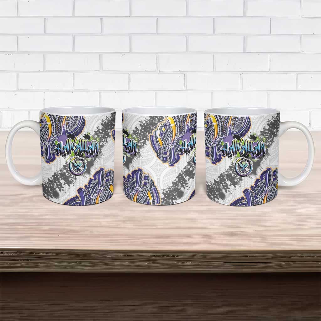 Traditional Art Hawaiian Kakau Tattoos Ceramic Mug Graffiti Style LT03 - Polynesian Pride