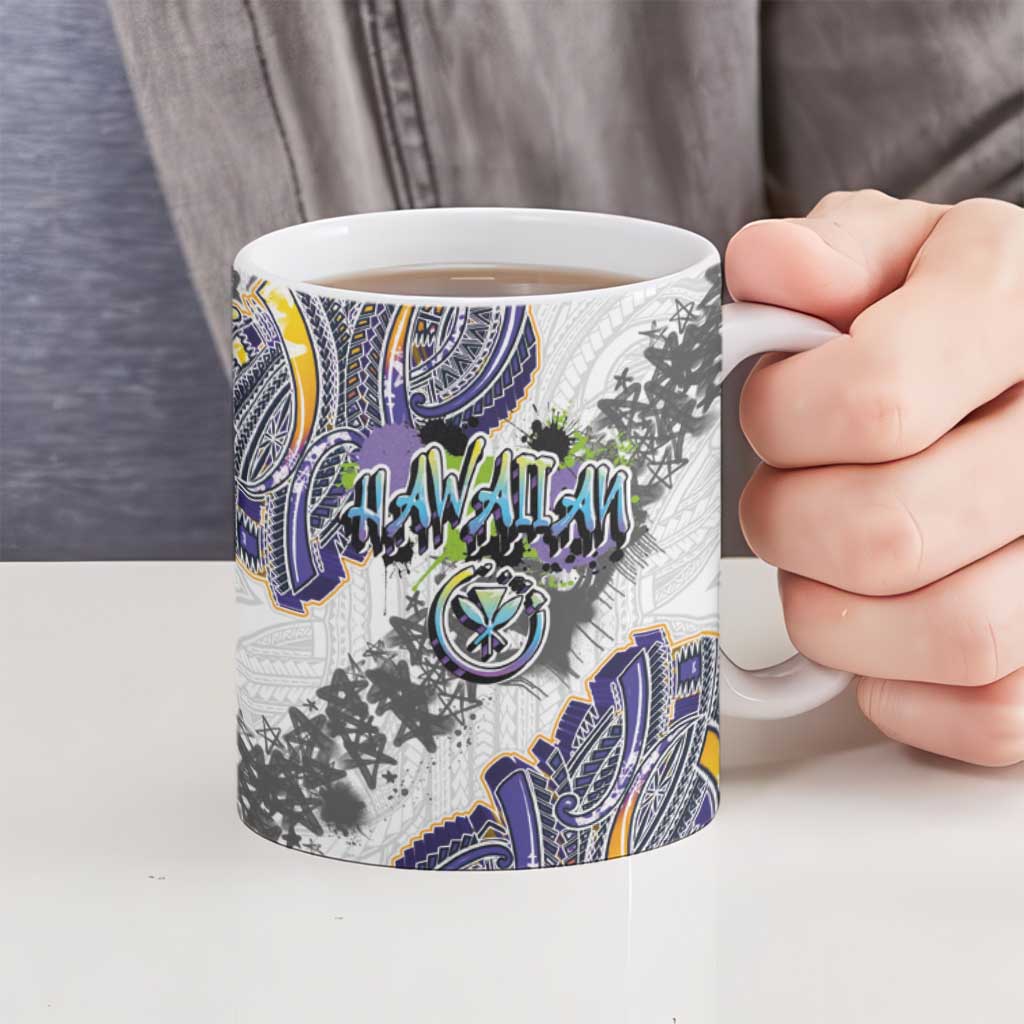 Traditional Art Hawaiian Kakau Tattoos Ceramic Mug Graffiti Style LT03 - Polynesian Pride