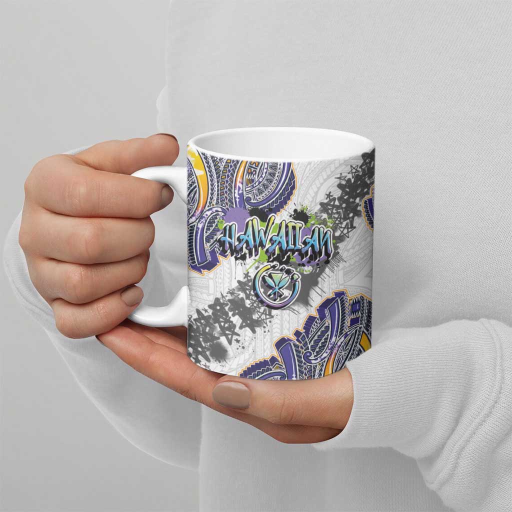 Traditional Art Hawaiian Kakau Tattoos Ceramic Mug Graffiti Style LT03 - Polynesian Pride