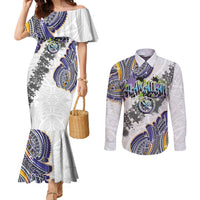Traditional Art Hawaiian Kakau Tattoos Couples Matching Mermaid Dress and Long Sleeve Button Shirt Graffiti Style - Polynesian Pride